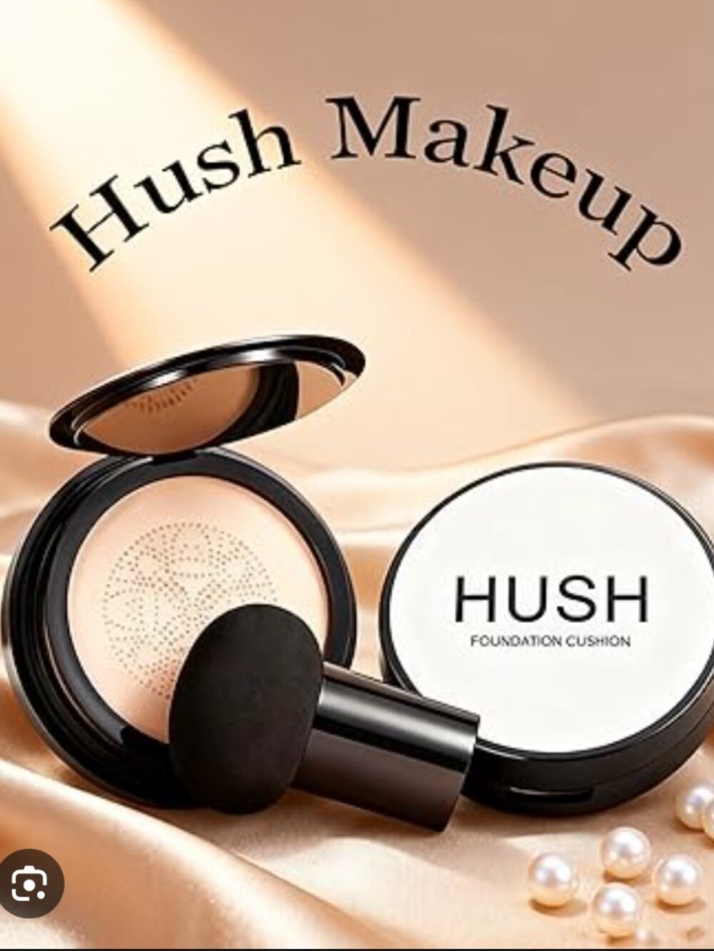 Foundation Cushion - Cream Compact with Applicator "Warm" for medium skin tone!